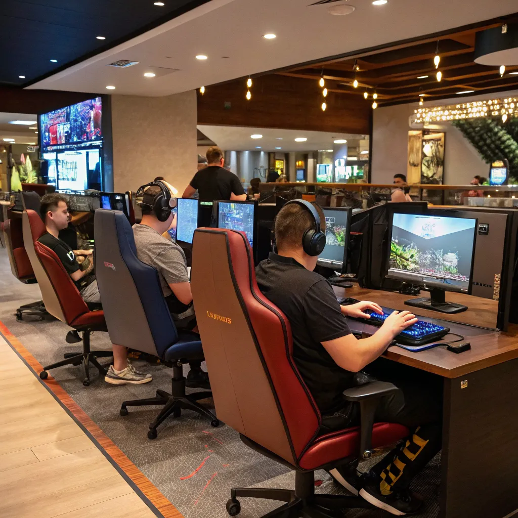 Stanowiska gamingowe w kawiarni